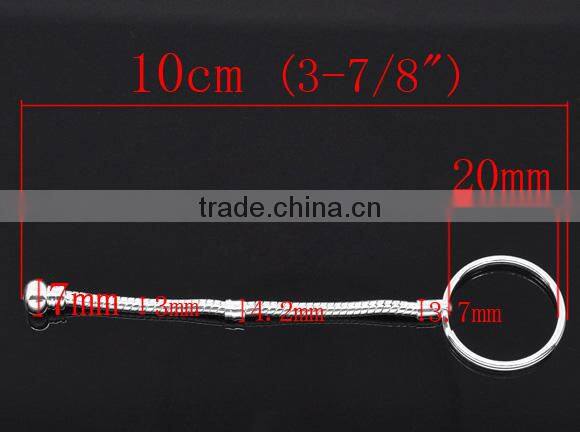Wolesale 5 PCs Silver Plated Key Chain&Key Rings For European Beads 10cm