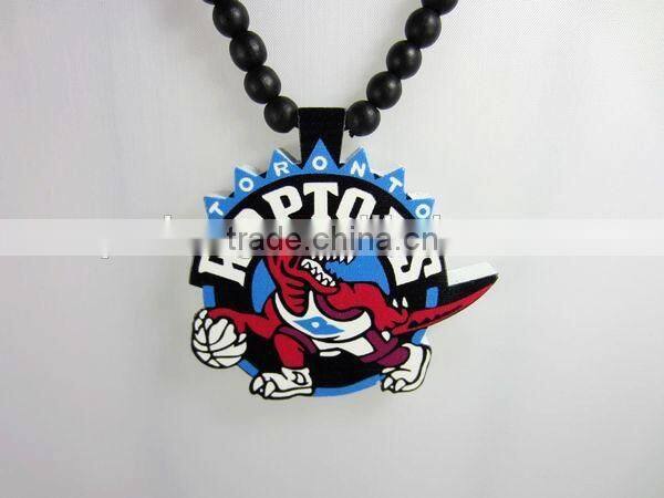 Cheap custom sports style good wood acrylic necklace