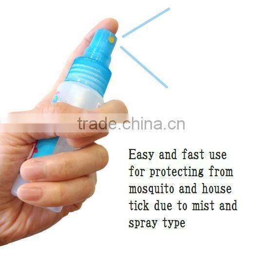 Japan Passed skin allergy test and No perfume, hypoallergenic, & uncolored best mosquito repellent spray for baby 40ml wholesale