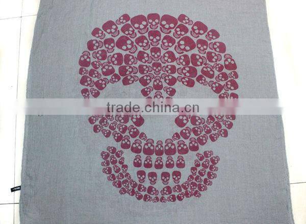 new design fashion ladies skull print scarf
