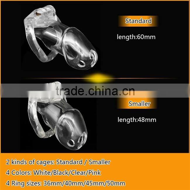 100% Biosourced Resin Male Chastity Device With 4 Size Penis Ring Cock Cages Ring Virginity Lock Belt Sex Toy for Men Penis Lock