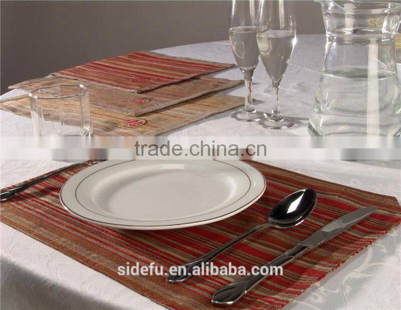Durable Cheap Hotel Ribbed 100% Cotton Placemat