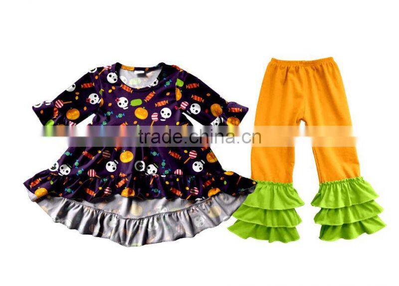 2017 children halloween clothes wholesale chevron fall 2pcs outfit baby winter clothing