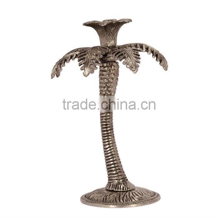 White Metal Twin Candle Holders