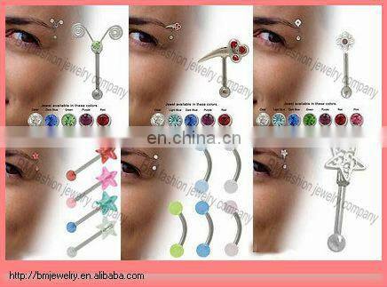 Acrylic dice eyebrow barbell ring body piercing jewelry
