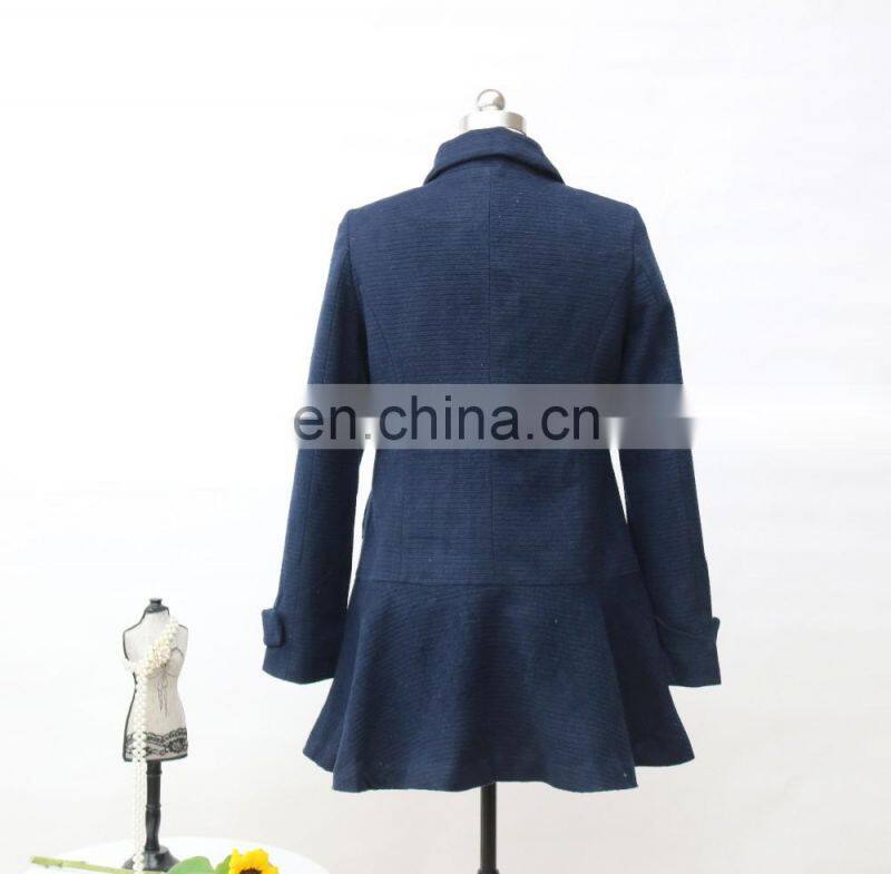 Ladies winter sweet wool trench coat