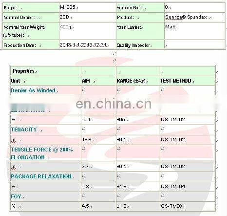 AA grade spandex yarn 20D factory direct sale used clothing