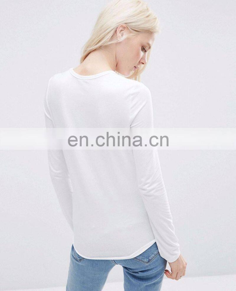 Wholesale Chinese factory outdoor long sleeve custom design printing women's sports t shirt