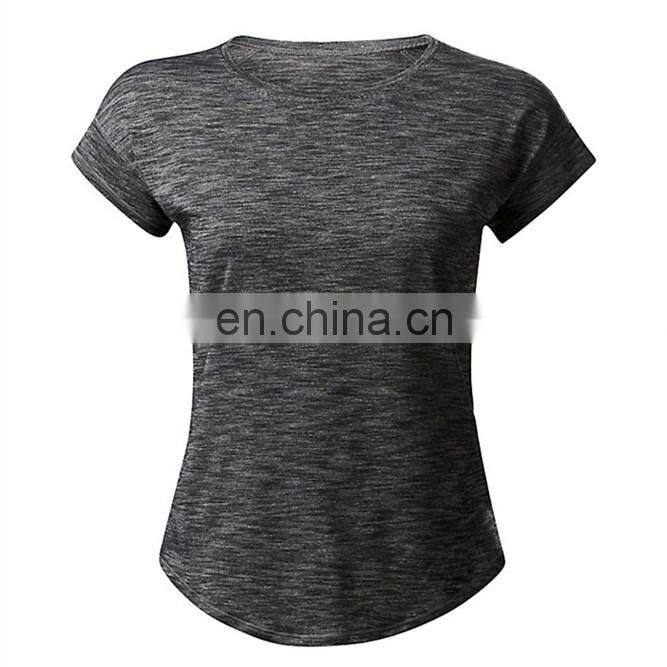 Wholesale sport dry fit 100 polyester o neck t shirt for women