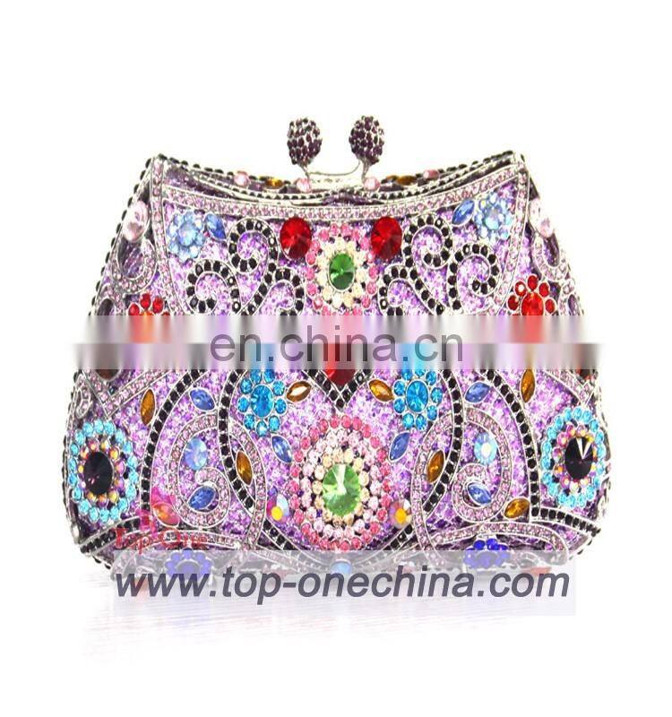 Factory Wholesale High Quality With Stones india clutch bag full of crystal evening bags
