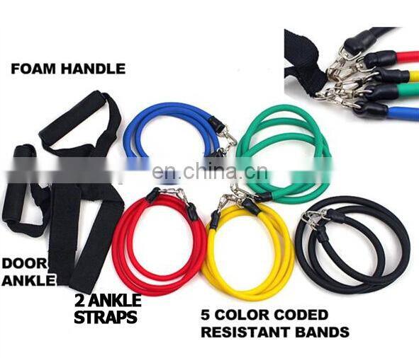 Exercise Bands 11 pcs Resistance Band Set,custom rubber tube for gym
