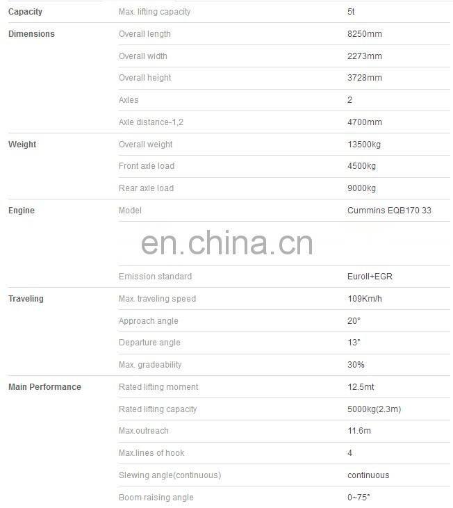 Truck mounted Crane Stiff Boom Crane type Truck Crane