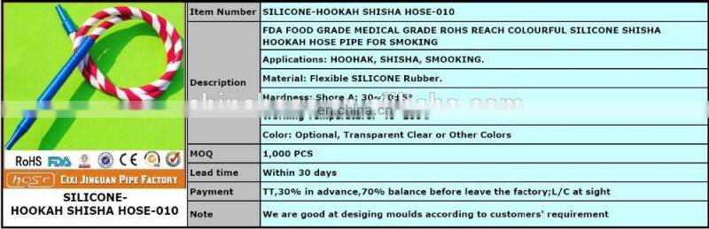 11x17mm FDA Approved Many Colors Elasticity Portable Durable Dream Hookah Shisha Pipe Hookah Smoking Hose Silicone Hose Hookah