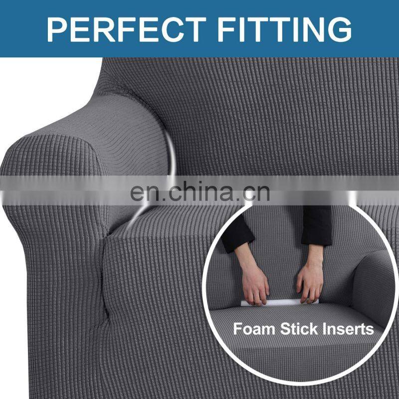 Striped loveseat Sofa Covers Polyester stretch Fabric Slipcover