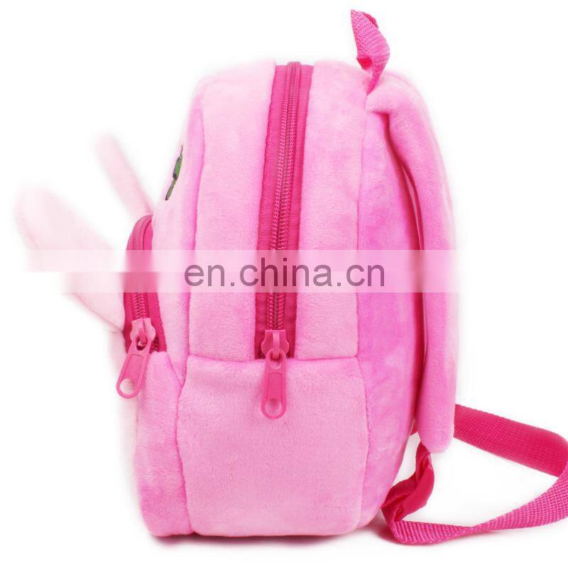 Baby Girl Pink Backpack Infant Cute Rabbit mini Backpacks for 1-2T plush soft gift
