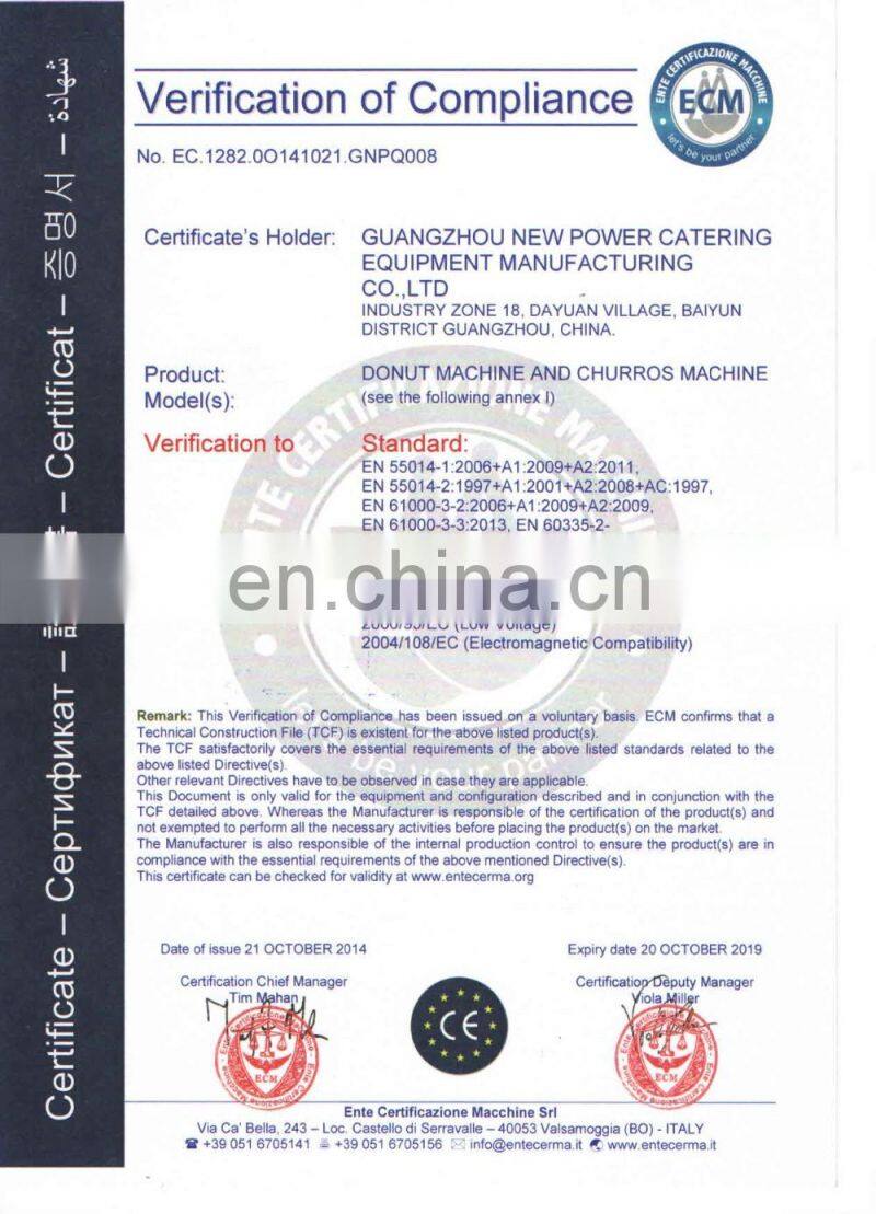 catering equipment industrial used spanish churros maker churros machine with fryer