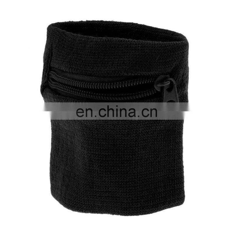 Factory Hot Sales Girl Cotton Sport Sweat Wrist Band with Pocket