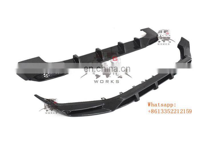 G wagon W464 topc style carbon fiber front lip with led lights and rear diffuser fit for G wagon W464 W463A G63 car bumper lip
