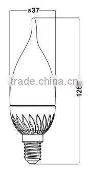 120V 4.5W 300LM Dimmable Candle UL approved