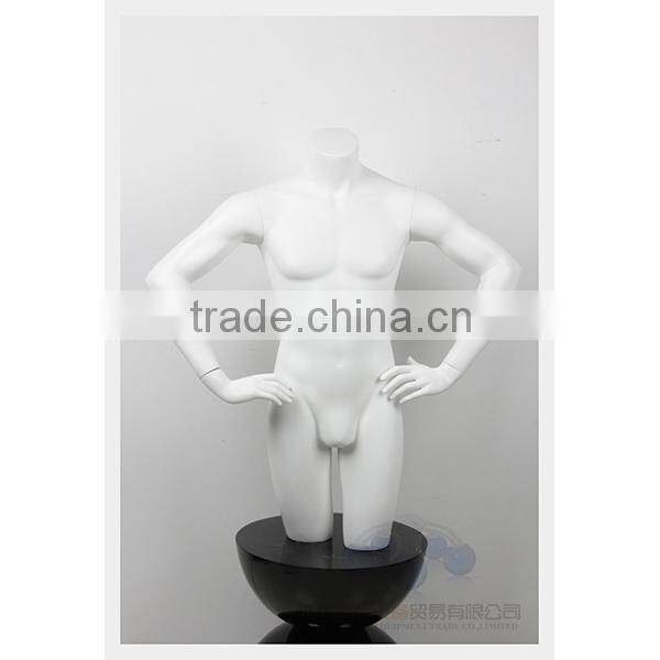 Fiberglass upper-body men mannequin for clothing shop