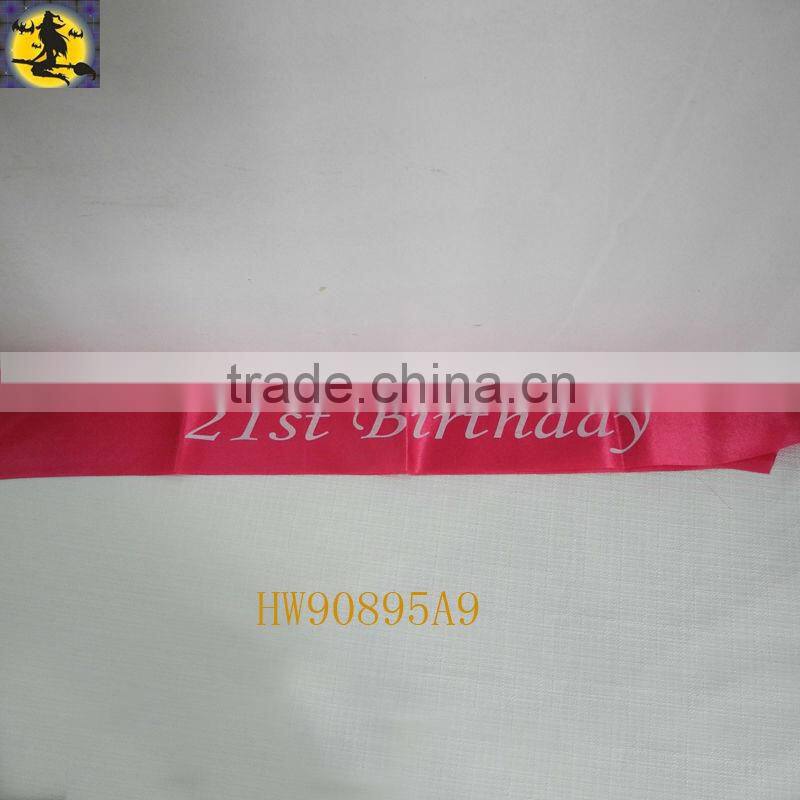 Pink Small Size 2 Layer Satin Sash for Birthday Party