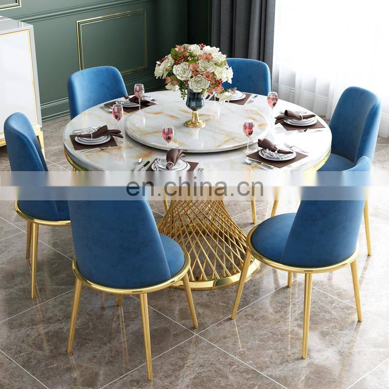 modern style round marble dinning table set dining room furniture