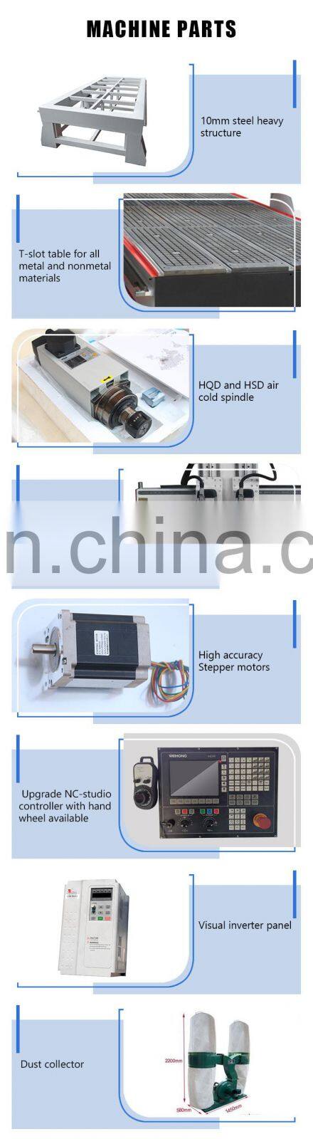 Senke Auto Tool Changing CNC Router Engraving and Cutting Machine with Three Heads