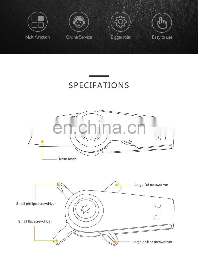 Outdoor Multi-Function EDC Tools Mini Key Chain Screwdriver Portable Lanyard Tools Gift Customized