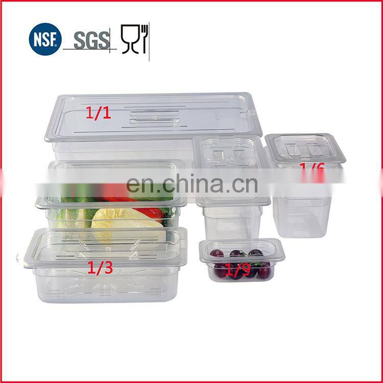 Clear Plastic Polycarbonate PC Insulated Food Pan NSF Certificated Kitchen Plastic Dinnerware Lunch Box