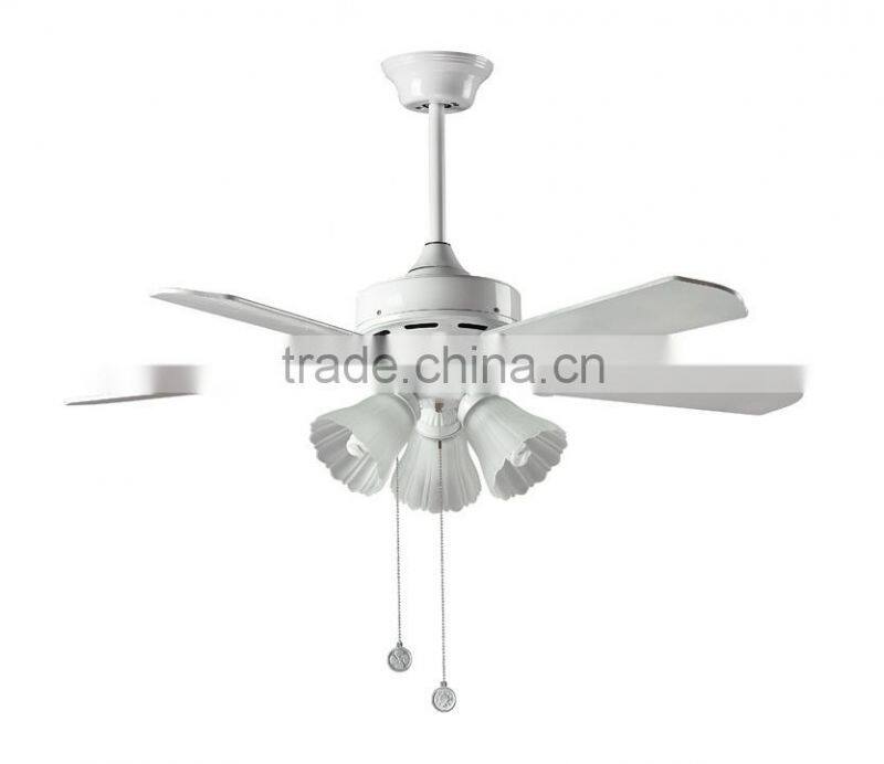 white color haning ceiling fan with lights