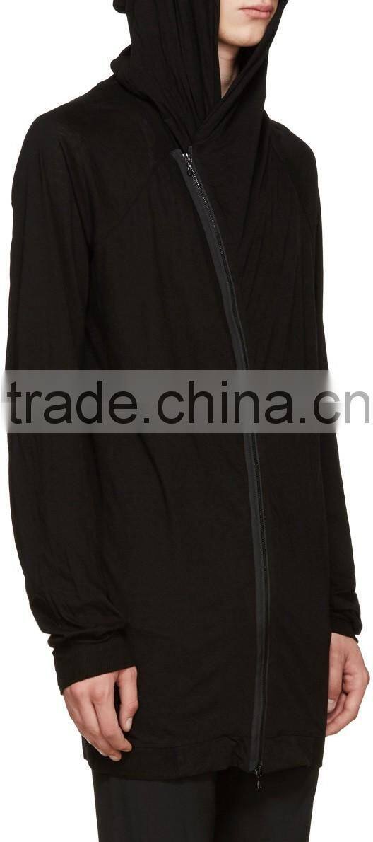 Wholesale Loose Lightweight Black Jersey Hoodies