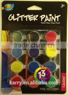 12ct Glitter Paint A0141,non toxic conforms to EN71