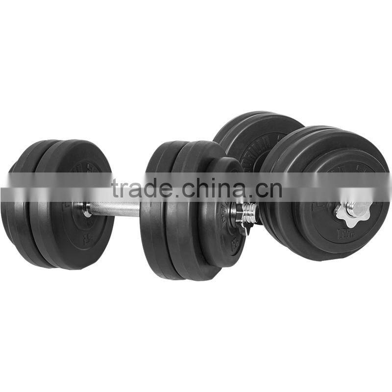 plastic coating weight plates & bars with star collars 30kg weight lifting