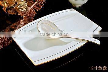 58 pcs gold rim porcelain dinner set luxury design dinner set
