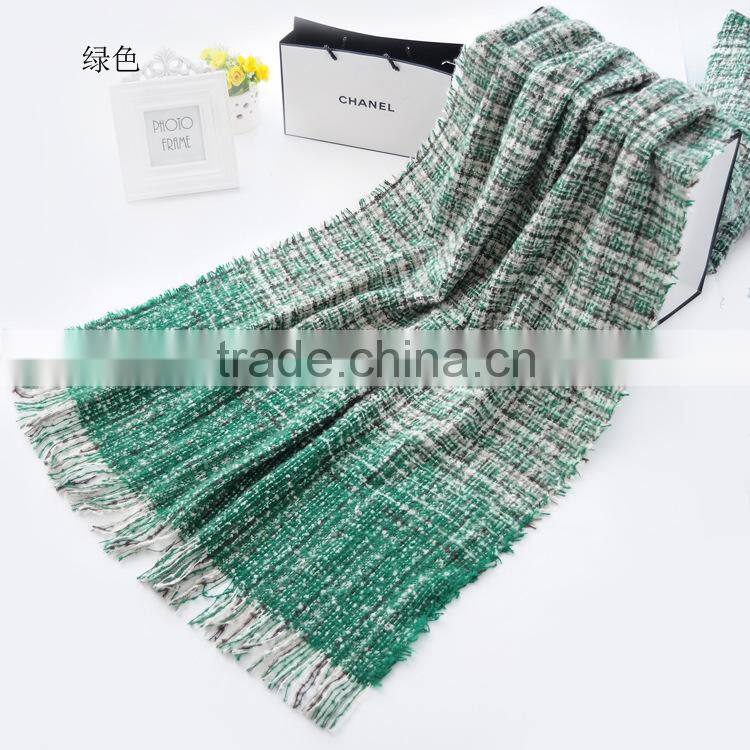 Best Selling Loop Yarns Woven Plaid Fashion Ladies Winter Shawl