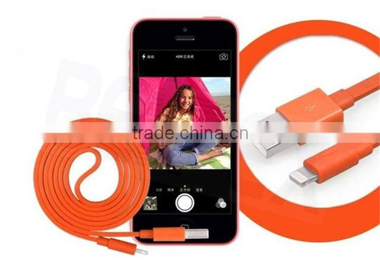 Flat Round MFI Certificated Wholesale USB Charger Cable for IOS
