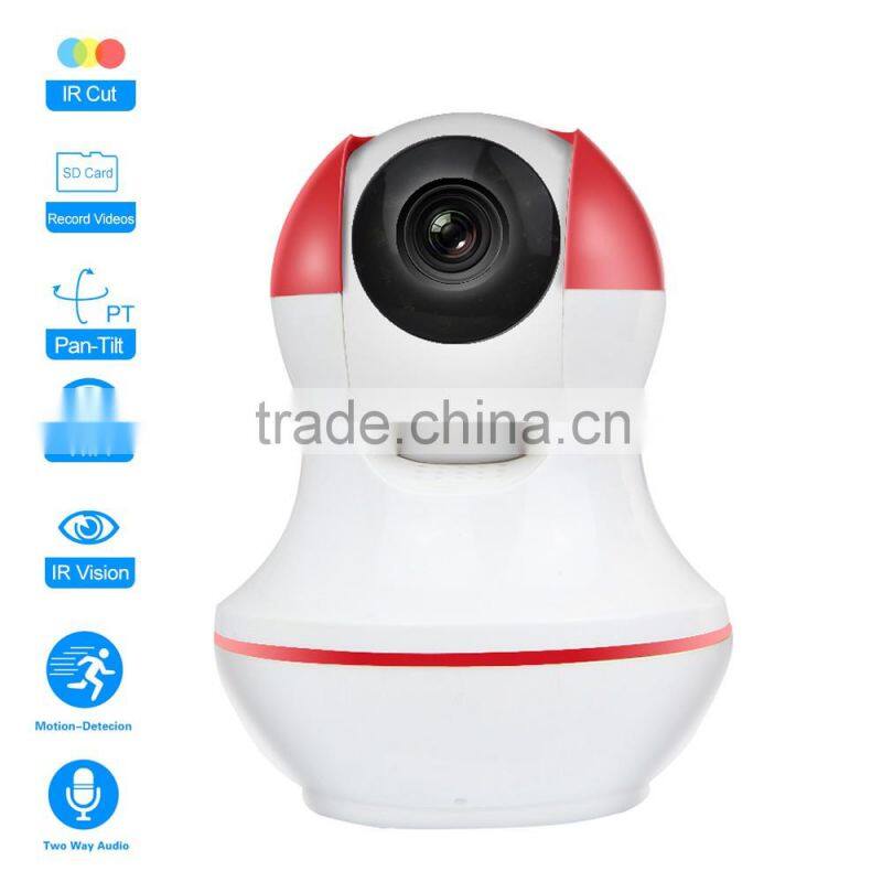 Wifi IP camera plug and play alarm push motion detector with night vision hd 720P