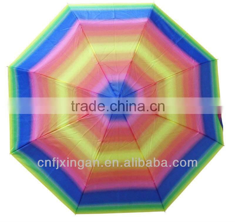 coloful 3 fold manual open umbrella