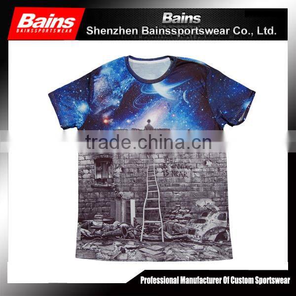 Custom black polyester t-shirt sublimation t-shirt&kids sublimation t-shirt