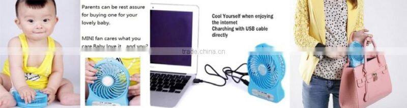 Summer Gift USB 18650 Battery Operated Adjustable 3 speed Fan For Family Travelling