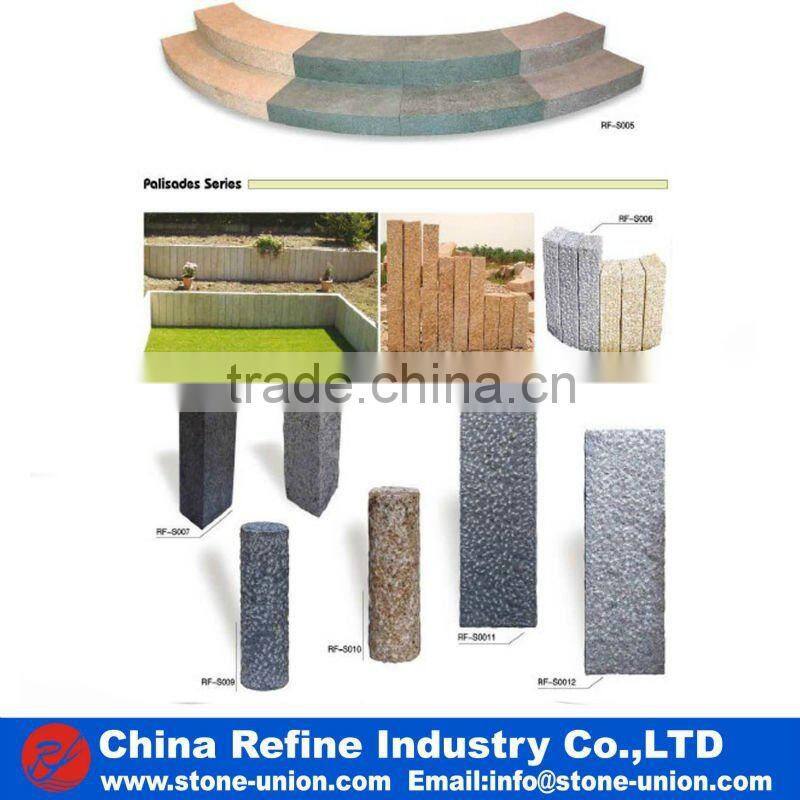 Fan Shaped Grey granite paving stone