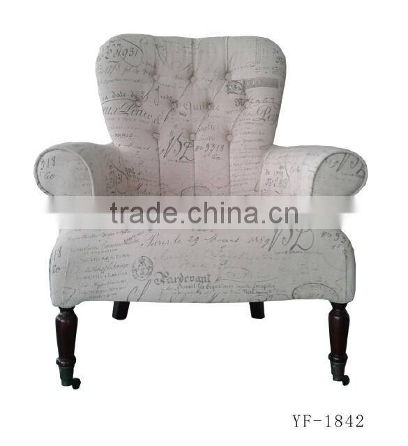 french tufted wood leg sofa upholstery fabric raw silk