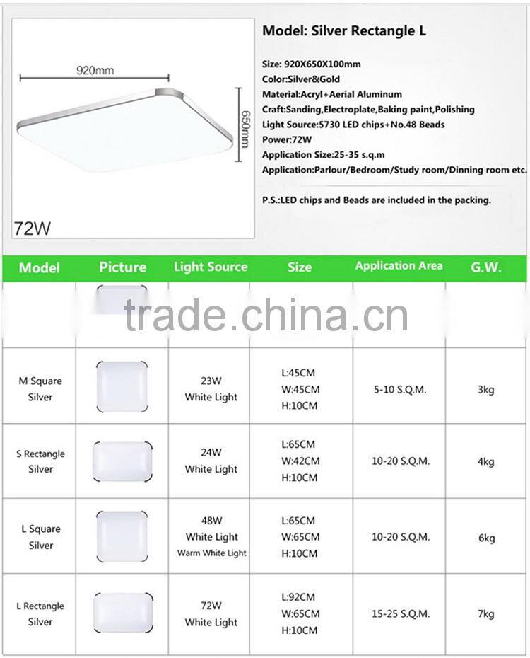 Modern led ceiling light Home Livingroom Bedroom led Ceiling Lamps Energy-saving AC110V 12W 23W 24W 68W 72W 144W