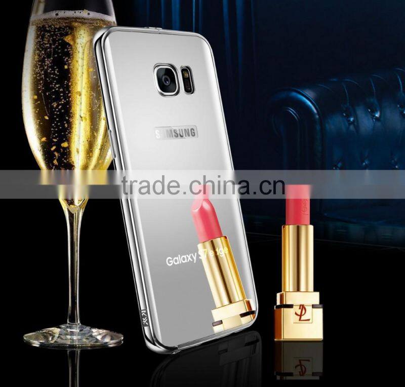 Original KXX with Mirror Case for Samsung S7 edge KXX Luxury Stainless steel frame Acrylic backplane Cover MT-5581