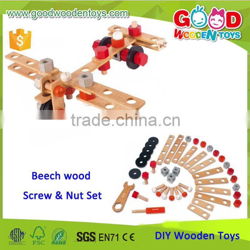 2015 New Brand Janod DIY Barrel Construction Set Wooden Educational diy Children Game of High Quality