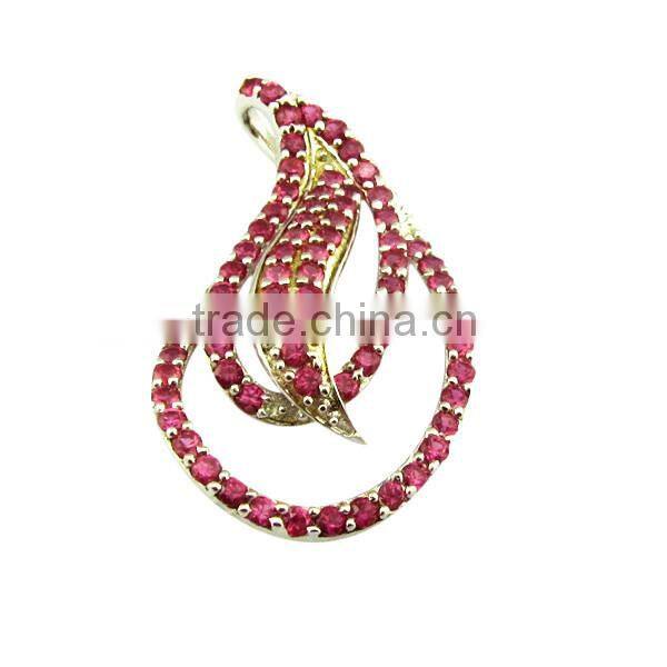 Leaf-shaped pendant sterling silver