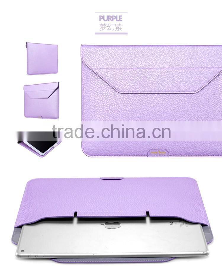 Shining series high quality PU leather sleeve case for iPad Pro 12.9 inch with stand function