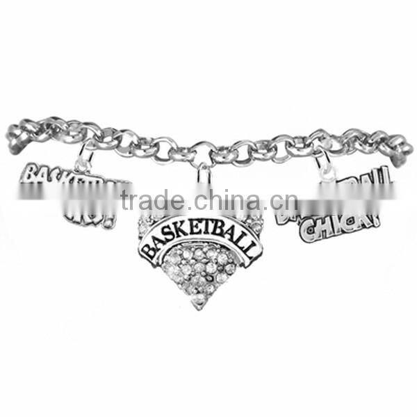 Genuine Austrian Clear Crystal "Dancer" Charm Chain Link Bracelet