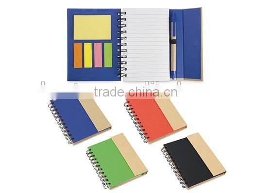 4 sets of flags and sticker paper colored with pen of recycled paper notebook