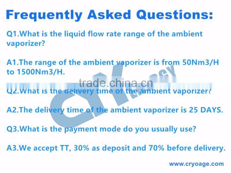 Elegant appearance air temperature 25m3 liquid LNG vaporizer